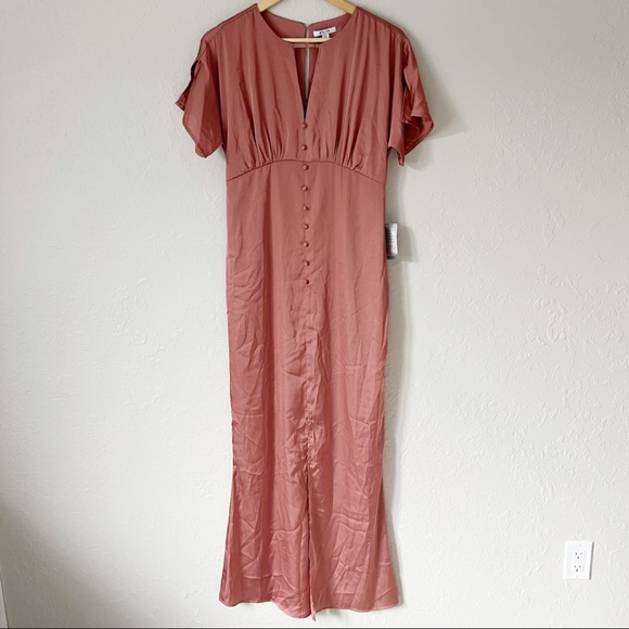 NWT BTFL-LIFE 1940s Satin Dress Terra Cotta Pink S - Picture 3 of 16